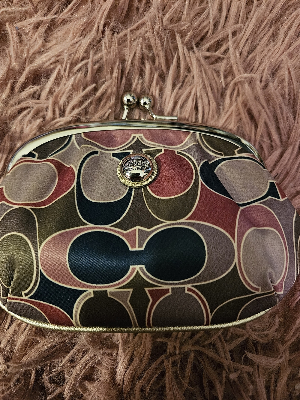 Coach☆Signature Pattern Kiss-lock Coin Purse - Picture 2 of 6